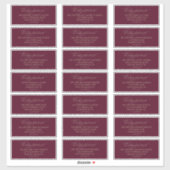Romantische Burgundy- und Gold-Gastadressen-Labels Aufkleber (Blatt)