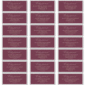 Romantische Burgundy- und Gold-Gastadressen-Labels Aufkleber (Vorderseite)