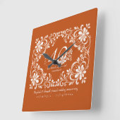 Romantische Burnt Orange Dekade 40 Jubiläum Bläser Quadratische Wanduhr (Winkel)