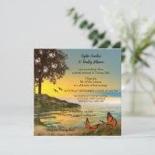 Romantische Butterfly Post oder nach Hochzeit Einl Einladung (Stehend Vorderseite)