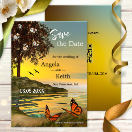 Romantische Butterfly Save the Date Karte