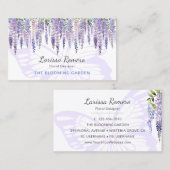 Romantische Butterfly & Wisteria Pastor floral Visitenkarte (Vorne/Hinten)
