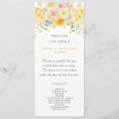 Romantische Buttergelbe Wasserfarbenhochzeit Programm (Vorderseite)
