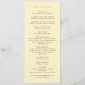 Romantische Buttergelbe Wasserfarbenhochzeit Programm (Rückseite)