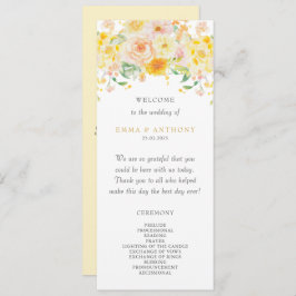 Romantische Buttergelbe Wasserfarbenhochzeit Programm