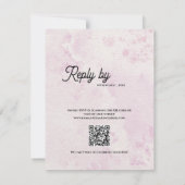 Romantische Café-Skizze QR-Code Hochzeit Antwort V (Rückseite)