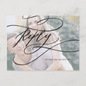 Romantische Calligrafy Foto UAWG Einladungspostkarte (Vorderseite)