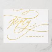 Romantische Calligraphie Gold Foil Male Option UAW Folie Einladungspostkarte (Vorderseite)