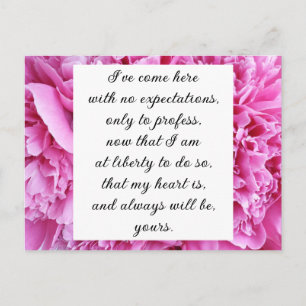Romantische Candy Pink Blumen Jane Austen Liebeszi Postkarte