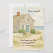 Romantische Cape Cod Soft Blue Coastdestination Einladung (Vorderseite)