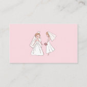 Romantische Cartoon Brides Wedding Platzkarten (Rückseite)