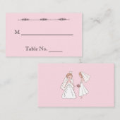 Romantische Cartoon Brides Wedding Platzkarten (Vorne/Hinten)