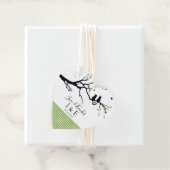 Romantische Cats Lime Green Gingham Pattern Hochze Geschenkanhänger (Beispiel)