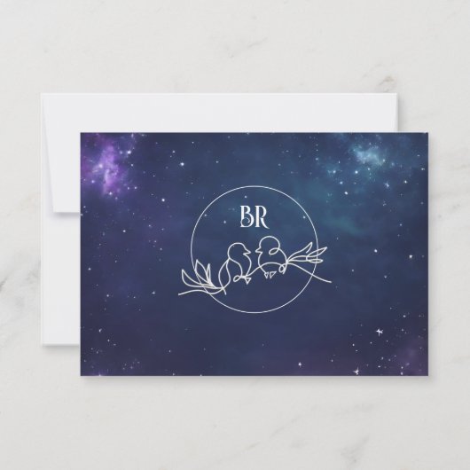 Romantische Celestial Wedding RSVP Card (Rückseite)