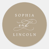 Romantische Champagner-Gold-Umschlag Aufkleber (Vorderseite)