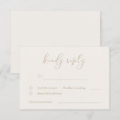 Romantische Champagner- und Goldhochzeit RSVP Karte (Vorne/Hinten)