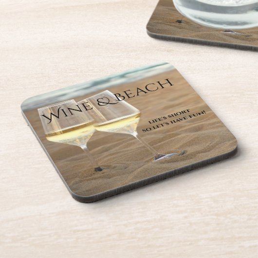 Romantische Cheers Beach und Wine Untersetzer (Linke Seite)