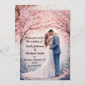 Romantische Cherry Blossom Einladung zur Hochzeit (Vorne/Hinten)