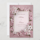 Romantische Cherry Blossom Hochzeit Einladung (Vorderseite)