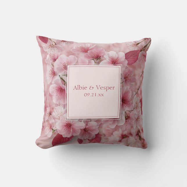 Romantische Cherry Blossom Hochzeit Kissen (Vorderseite)