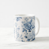Romantische Chic Antique Dusty Blue Rose Kaffeetasse (VorderseiteRechts)