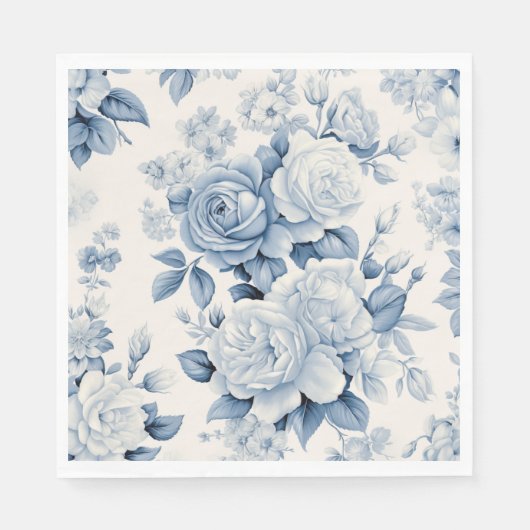 Romantische Chic Antique Dusty Blue Rose Serviette (Vorderseite)
