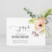 ROMANTISCHE CHIC BLUSPINK LILA PEACH FLORAL SAVE THE DATE (Stehend Vorderseite)