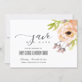 ROMANTISCHE CHIC BLUSPINK LILA PEACH FLORAL SAVE THE DATE