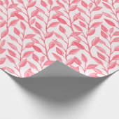 Romantische Chic Botanische Blätter weich rosa Geschenkpapier (Ecke)
