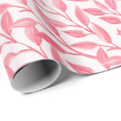 Romantische Chic Botanische Blätter weich rosa Geschenkpapier (Rolleneckpunkt)