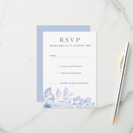 Romantische Chic Classic UAWG Response Cards RSVP Karte (Vorderseite/Rückseite Beispiel)