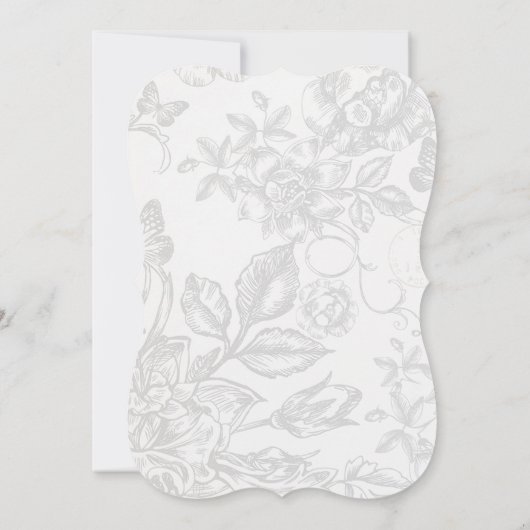 Romantische Chic Peony Lace Bridal Dusche Einladun Einladung (Rückseite)