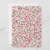 Romantische Chic Pink Roses Blumenhochzeit Einladung (Rückseite)