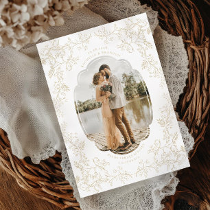 Romantische Chinoiserie Antike Französische Gold-F Save The Date