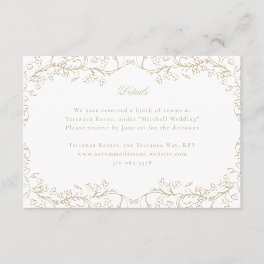 Romantische Chinoiserie Antike Französische Goldho Begleitkarte (Vorderseite)