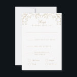 Romantische Chinoiserie Antike Französische Goldho RSVP Karte<br><div class="desc">Vertikales Layout: Anpassen Sie den gesamten Text,  ändern Sie die Farbe der Schriftart und der Designelemente</div>