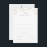 Romantische Chinoiserie Antike Französische Goldho RSVP Karte<br><div class="desc">Vertikales Layout: Anpassen Sie den gesamten Text,  ändern Sie die Farbe der Schriftart und der Designelemente</div>