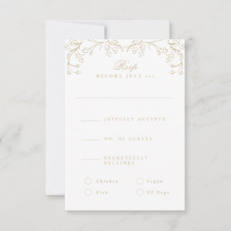 Romantische Chinoiserie Antike Französische Goldho RSVP Karte