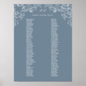 Romantische Chinoiserie Antique Blue Seekarte Poster (Vorne)