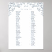 Romantische Chinoiserie Antique Blue Seekarte Poster (Vorne)