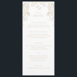Romantische Chinoiserie Antique Gold Hochzeit Menükarte<br><div class="desc">Elegantes Hochzeitsmenü,  Flachkarte mit bearbeitbarem Titel und Text.</div>