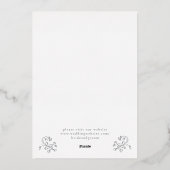 Romantische Chinoiserie Antique Rose Goldene Hochz Folieneinladung (Rückseite)