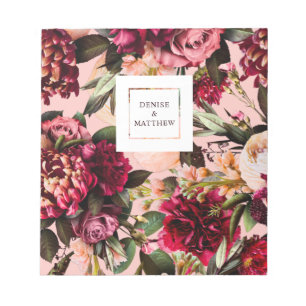 Romantische Chrysantheme auf rosa Spinnwebenfäden Notizblock