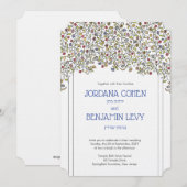 Romantische Chuppah-Blume Jüdische Einladung zur H (Vorne/Hinten)