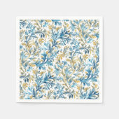 Romantische Classic Blue Golden Scroll Blätter Hoc Serviette (Vorderseite)