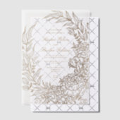 Romantische Classic Gold Floral Wreath Wedding Pergament Einladungen (Versetzt (Einladung))