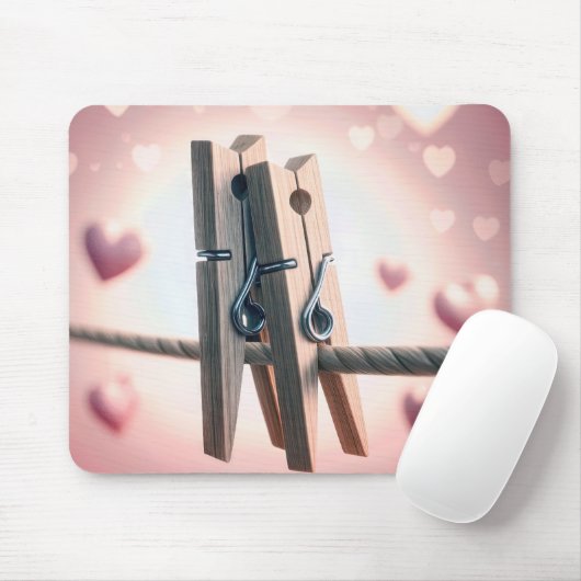 Romantische Clothespiele auf Clothesline Mousepad (Mit Mouse)