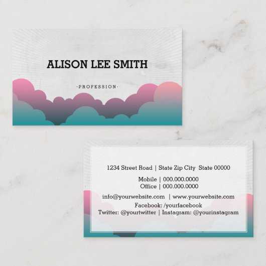 Romantische Cloud Visitenkarte (Vorne/Hinten)