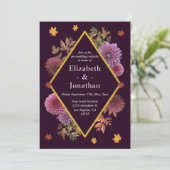 Romantische Cocktails vom Herbst Dahlia Wedding Einladung (Stehend Vorderseite)