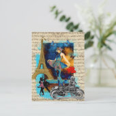 Romantische Collage Vintag Paris Postkarte (Stehend Vorderseite)